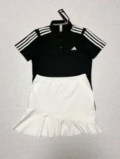 新品⛳️S アディダスゴルフ セットアップ 韓国風 モノトーン 映えフレアスカート 新品⛳️S アディダスゴルフ セットアップ 韓国風 モノトーン 映え