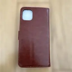 iPhone11用 手帳型ケース ブラウン カードポケット付き