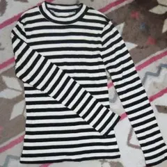 ボーダーリブカットソー