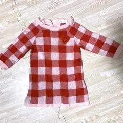 h&mベビー　チェックニットワンピース
