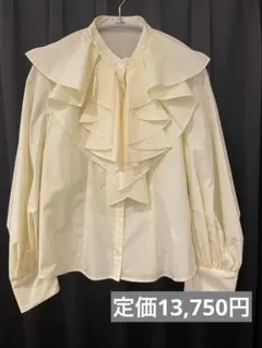 0303□ 新品 Na+h 楊柳 長袖 ブラウス フリル クリーム - メルカリ