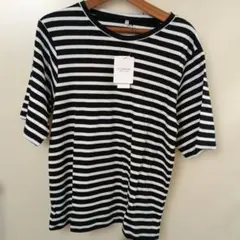 新品　coca ボーダー柄 半袖Tシャツ ブラック×ホワイト Lサイズ