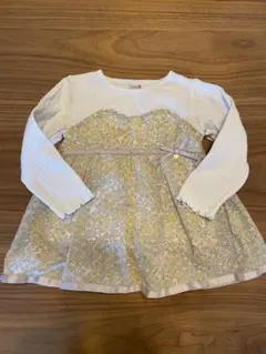 petit main フラワープリントドレス風トップス 100