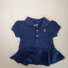 Ralph Lauren ラルフローレン ネイビー フリルポロシャツ 80