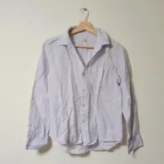 ★美品★mjuka 長袖シャツ ライトパープル シンプル ベーシック【F】のサムネイル