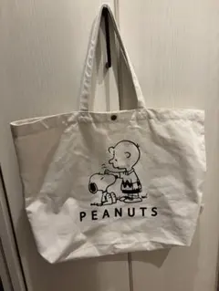 PEANUTS トートバッグ 大きめ ホワイト