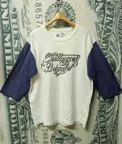 CHALLENGER 七分袖 Tシャツ L ホワイト/ネイビー チャレンジャーのサムネイル