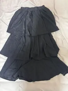 ダークグレー プリーツ ロングスカート