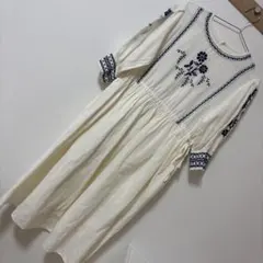完売商品】チャイハネ スザニーワンピース ホワイト 刺繍 新品未使用 