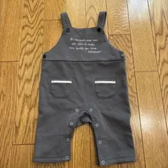 bebe グレーの刺繍付きロンパース サロペット　70サイズ