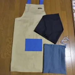 新品　140〜160キッズエプロン&三角巾