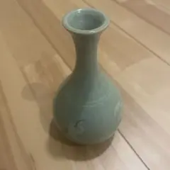 青磁 一輪挿し 鶴の絵柄 花瓶 花器