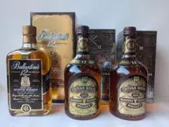 未開封】古酒 3本セット シーバスリーガル12年×2 バランタイン12年特級