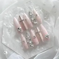 現品ネイルチップ　ギャル　ベイビーブーマー　埋め尽くし　ワンホン　韓国