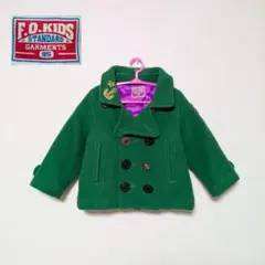 F.O.KIDS 緑色 ダブルブレストコート 95　エフオーキッズ・ピーコート