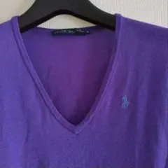 Vネック　ラルフローレン ニット パープル