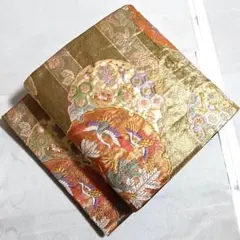 A5◆着物くつろぎ 雪輪に吉祥文様 金糸 宝尽し 六通 正絹 袋帯 フォーマル