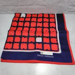 ★未使用★ ピエールバルマン ハンカチ ネイビー レッド 綿100%