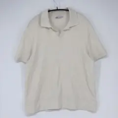 ZARA ザラ 半袖 ニットポロシャツ ベージュ Mサイズ
