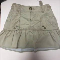 バーバリーブルーレーベル カーキ色 ボタン付きスカート 38