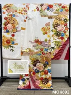 振袖 仮絵羽 桂由美 金駒 金彩 ラメ 正絹 未仕立て品 八掛付き MOK892 