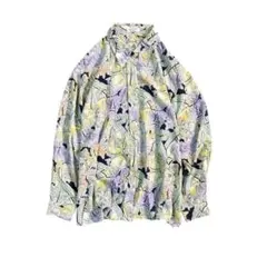 7BS2 日本製　総柄ブラウス　シャツ　ヴィンテージ　モード　古着used