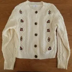 LOWRYS FARM アイボリー カーディガン120～130センチ