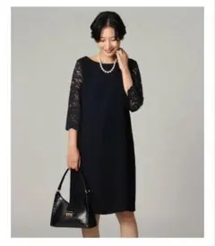 untitled 袖レースドレスワンピース M ネイビー 完売品
