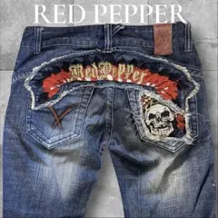 RED PEPPER レッドペッパー　デニム　ガイコツ　羽根　刺繍　26 男女のサムネイル