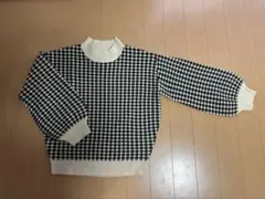 DRESKIP 千鳥格子長袖ニット