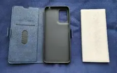 Motorola moto g05 ネイビー レザー調 手帳型スマホケース