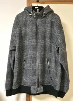 【CONFIRM 】グレンチェック柄ダブルカラージャケット　裏起毛　Lのサムネイル