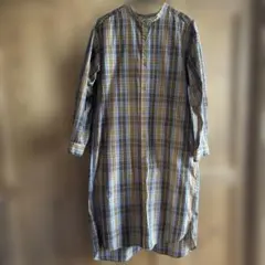 chocol raffine チェック柄 長袖シャツワンピース