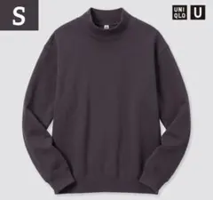 ユニクロ　ブラッシュドモックネックTシャツ　長袖　PURPLE 新品
