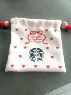 SALE●Starbucks 巾着 ポーチ ハート柄 ピンクのサムネイル