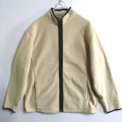 ★A1　フリースジャケット　M　薄茶　フルジップアップ　レディス