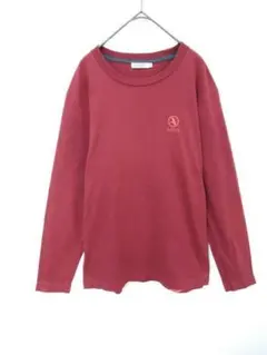 エーグル　長袖カットソー　メンズM　赤色　綿100％　後ろ大ロゴ　AIGLE