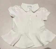 Ralph Lauren ホワイト フレアポロシャツ 18M