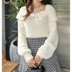 INGNI フェザーヤーンオフショルリボンニ ット