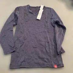 GUNZE ネイビー Vネック長袖シャツ LL