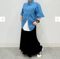 GUブラックプリーツロングスカート
