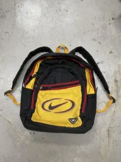 90s NIKE ナイキ バックパック リュック y2k 黒 黄色 スウォッシュ