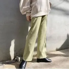 Kastane カスタネ カラーチェックフレアパンツ　スラックス　S