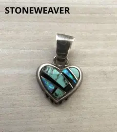 STONEWEAVER 刻印 ターコイズ　インレイ ハートペンダントトップのサムネイル