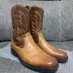 ブラウンレザーウエスタンブーツ　43
