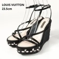 LOUIS VUITTON ルイヴィトン サテン サンダル ブラックのサムネイル