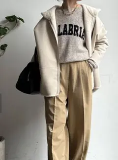 DOUDOU リバーシブルフェイクムートンコート