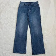 ◆グレイル　ワイド　セミフレア　デニム　綿100　シンプル　カジュアル　青　M