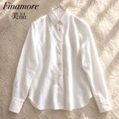 美品✨フィナモレ リネン シャツ ブラウス 長袖 ホワイト イタリア製 白 Lのサムネイル