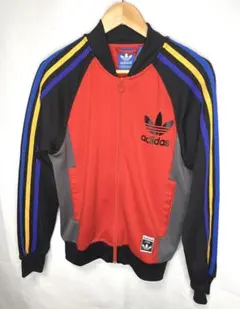 激レア★ adidas アディダス　トラックジャージ　ビッグロゴ　赤　黒　古着